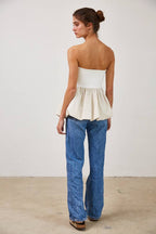 Peplum Hem Tube Top