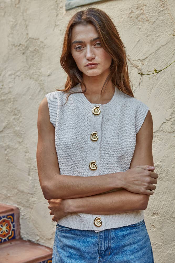 Knit Sweater Vest Top