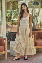 Knit Sweater Sleeveless V Neck Dress