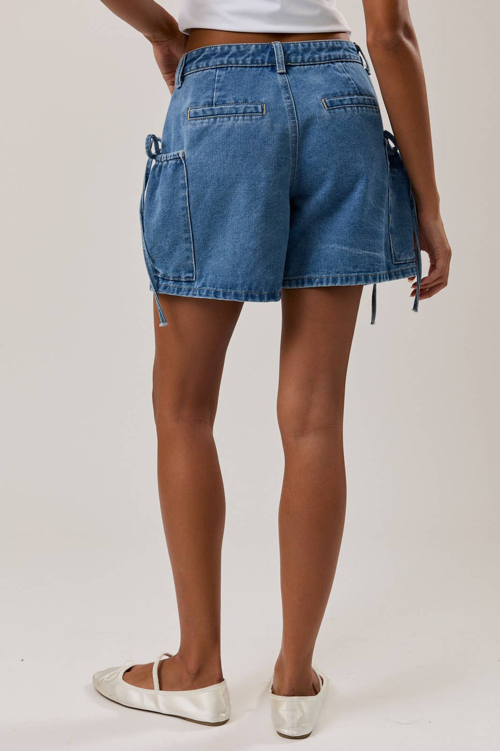 Low Rise Pocket Detail Shorts