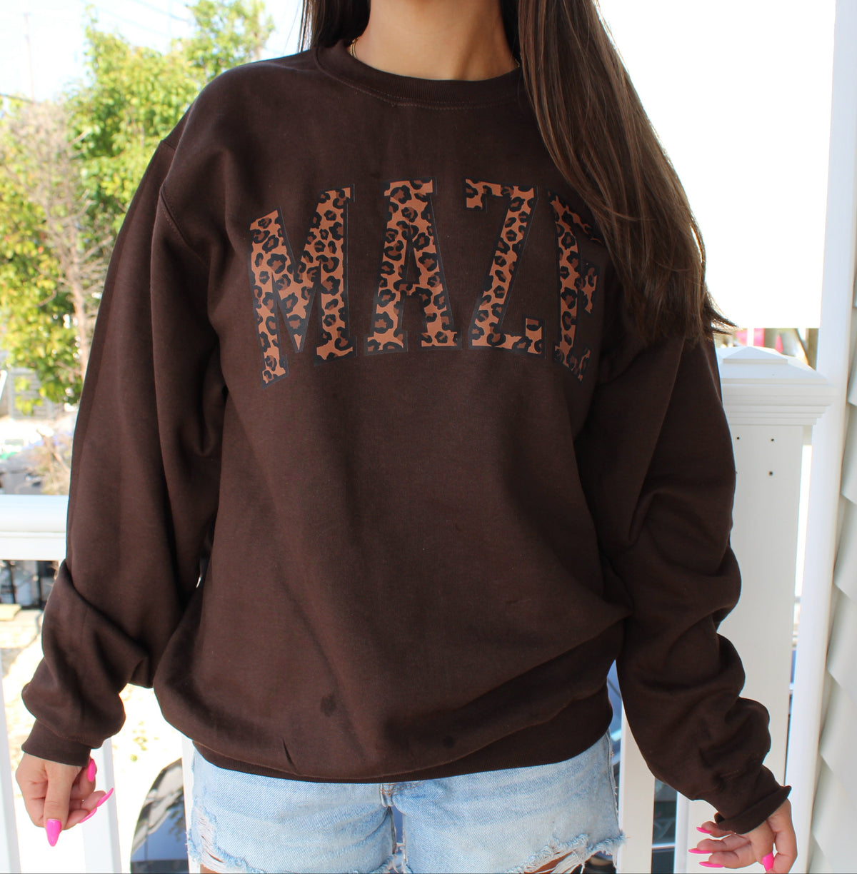 Maze Leopard Varsity Crewneck