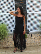 Lace Mix Satin Slip Maxi Dress