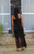 Lace Mix Satin Slip Maxi Dress