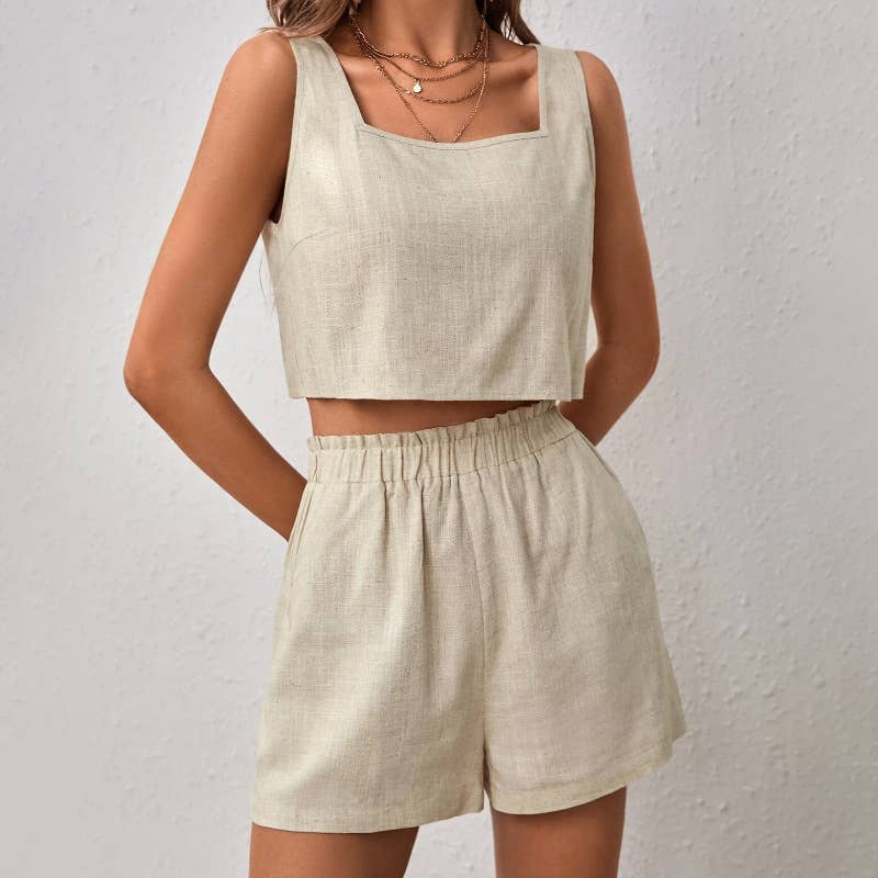 Summer Linen Shorts Set