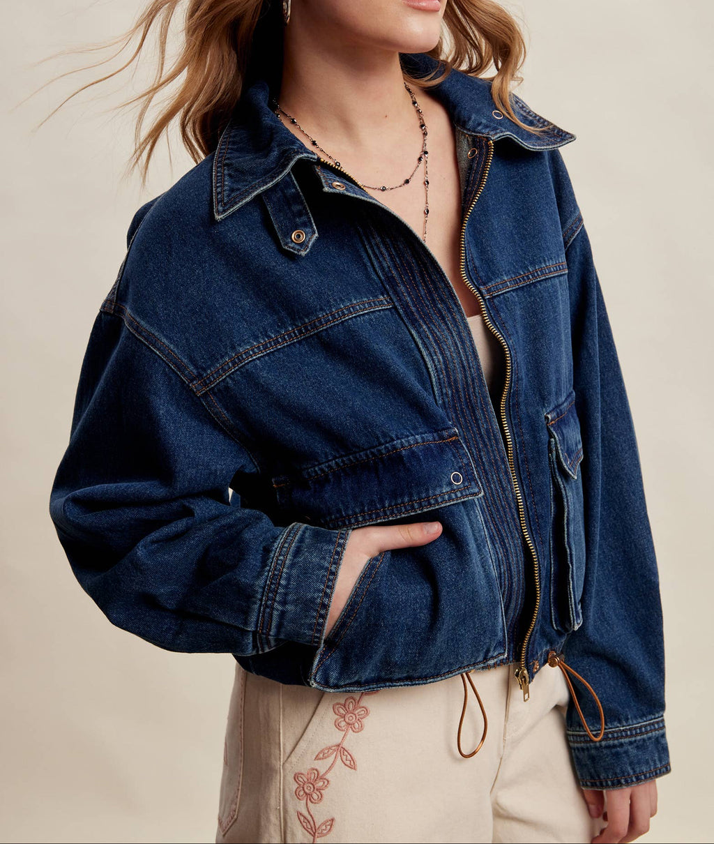 Oversized Utility Denim Jacket