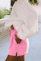 Color Block Pullover and Draw Tie Shorts Set