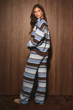 Multi Stripe Crew Neck Sweater Set