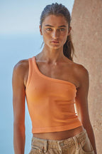 Seamless One Shoulder Ribbed Top